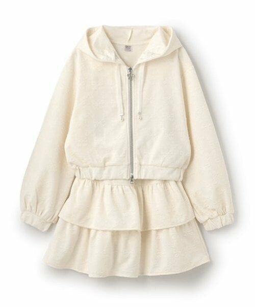 mezzo piano junior / メゾピアノジュニア ショート・ハーフ・半端丈パンツ | リボンジャカードZIPパーカ×スカパンセットアップ | 詳細2