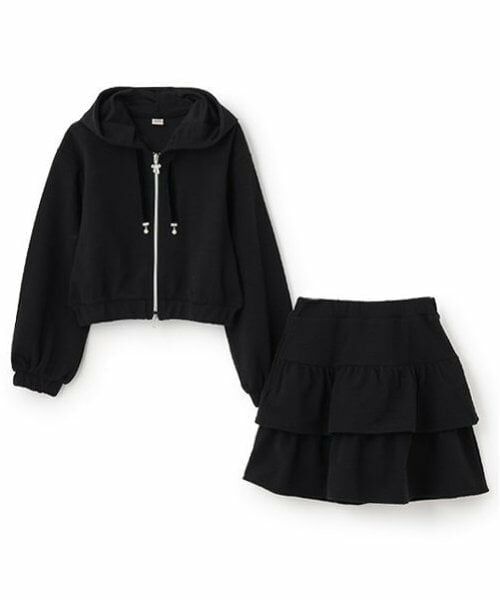 mezzo piano junior / メゾピアノジュニア ショート・ハーフ・半端丈パンツ | リボンジャカードZIPパーカ×スカパンセットアップ | 詳細4