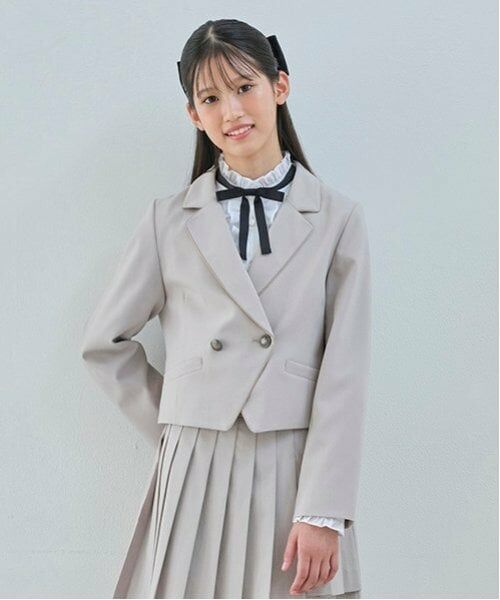 mezzo piano junior / メゾピアノジュニア テーラードジャケット | パイピンクショードジャケット（ライト グレー）