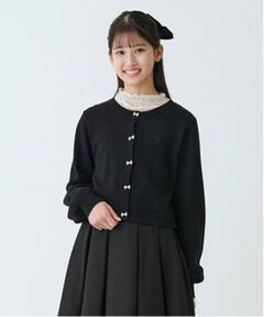 mezzo piano junior / メゾピアノジュニア カーディガン・ボレロ | ショート丈リボンボタンカーディガン