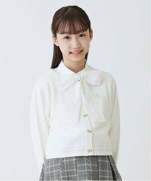 mezzo piano junior / メゾピアノジュニア カーディガン・ボレロ | ショート丈リボンボタンカーディガン | 詳細6