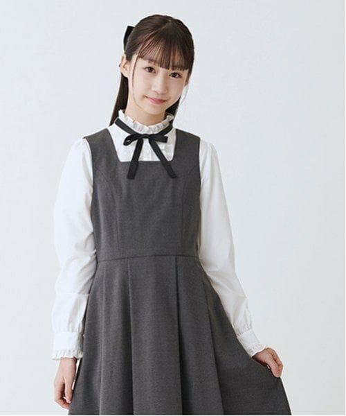 mezzo piano junior / メゾピアノジュニア シャツ・ブラウス | スタンドフリルブラウス（白）