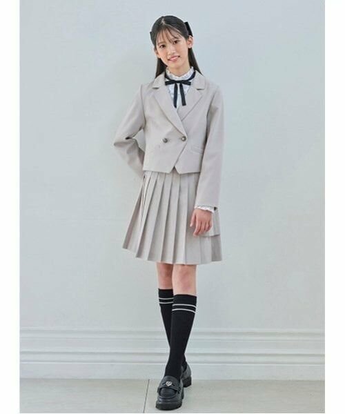 mezzo piano junior / メゾピアノジュニア ミニ・ひざ丈スカート | バックルベルトつき2段プリーツスカパン | 詳細1