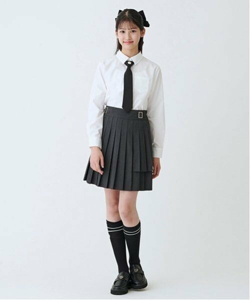 mezzo piano junior / メゾピアノジュニア ミニ・ひざ丈スカート | バックルベルトつき2段プリーツスカパン | 詳細7