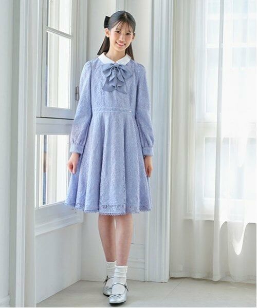 mezzo piano junior / メゾピアノジュニア ドレス | ふんわりリボンタイつきレースワンピース | 詳細1