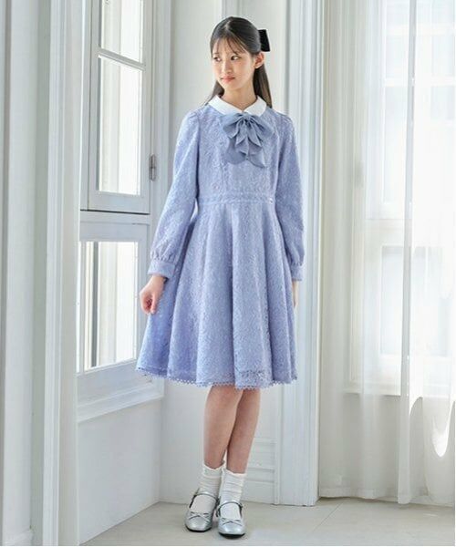 mezzo piano junior / メゾピアノジュニア ドレス | ふんわりリボンタイつきレースワンピース | 詳細2