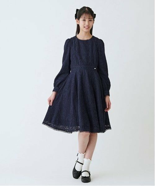 mezzo piano junior / メゾピアノジュニア ドレス | ふんわりリボンタイつきレースワンピース | 詳細6