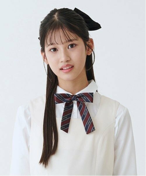 mezzo piano junior / メゾピアノジュニア ネクタイ | レジメンタル柄リボンタイ（エンジ）