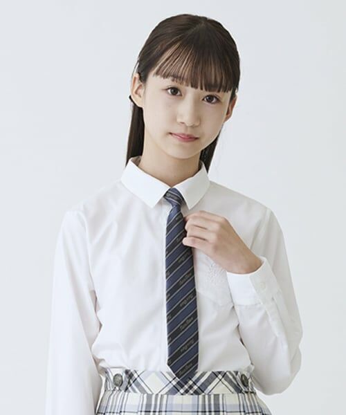 mezzo piano junior / メゾピアノジュニア ネクタイ | レジメンタル柄ネクタイ（紺）