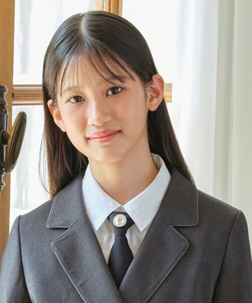 mezzo piano junior / メゾピアノジュニア ネクタイ | ロゴパールつきネクタイ（黒）