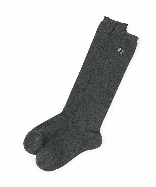 mezzo piano junior / メゾピアノジュニア ソックス | ワンポイントハイソックス（チャコール）