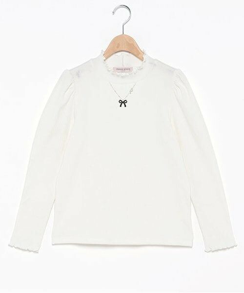 mezzo piano junior / メゾピアノジュニア Tシャツ | プチハイ長袖Tシャツ（オフ ホワイト）