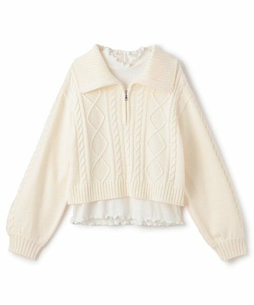 mezzo piano junior / メゾピアノジュニア ニット・セーター | 【福袋B】ハーフジップニット＆テレコ長袖Tシャツセット（アイボリー）