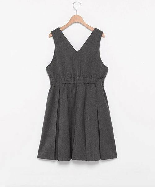 mezzo piano junior / メゾピアノジュニア ミニ丈・ひざ丈ワンピース | Vネックジャンパースカート | 詳細1