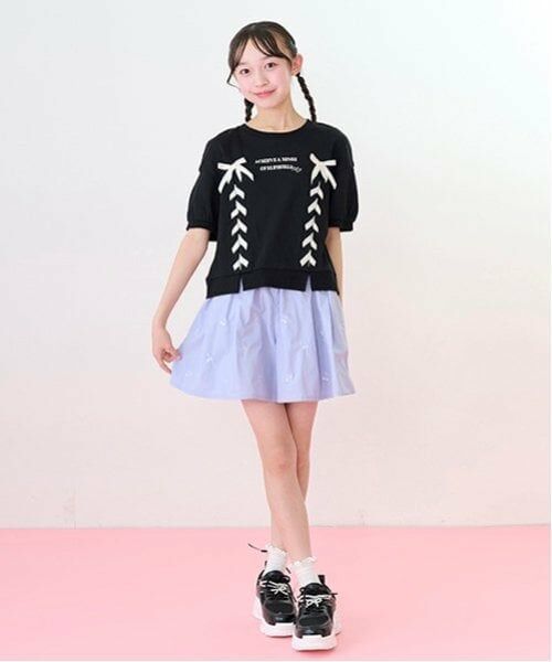 mezzo piano junior / メゾピアノジュニア ショート・ハーフ・半端丈パンツ | 【機能素材】チェリー刺しゅうキュロット | 詳細1