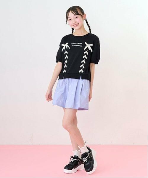 mezzo piano junior / メゾピアノジュニア ショート・ハーフ・半端丈パンツ | 【機能素材】チェリー刺しゅうキュロット | 詳細2