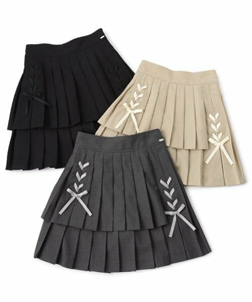 mezzo piano junior / メゾピアノジュニア ショート・ハーフ・半端丈パンツ | 【ニコ☆プチ掲載】レースアップリボン2段プリーツスカパン | 詳細10