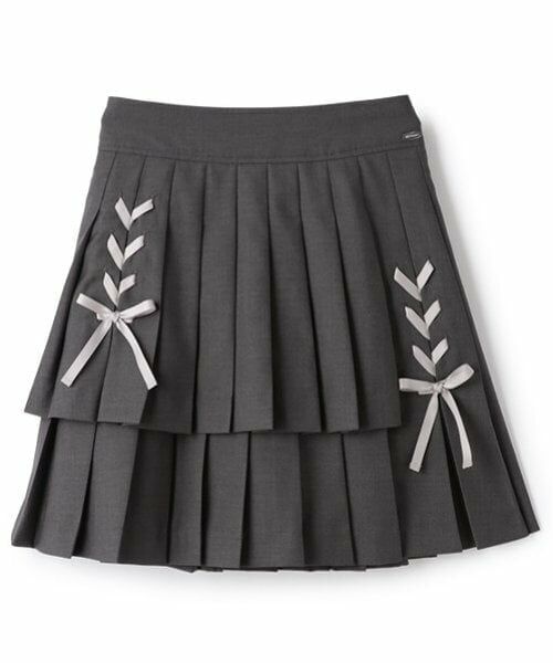mezzo piano junior / メゾピアノジュニア ショート・ハーフ・半端丈パンツ | 【ニコ☆プチ掲載】レースアップリボン2段プリーツスカパン | 詳細11