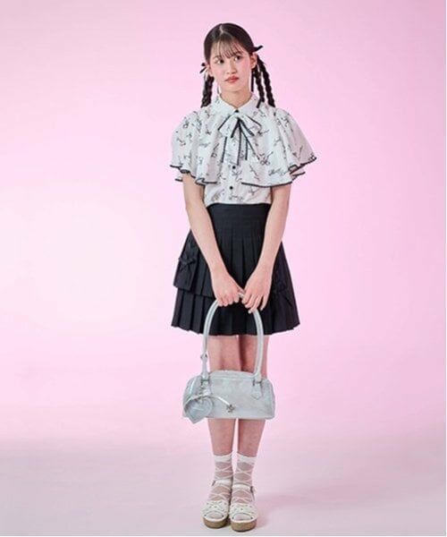 mezzo piano junior / メゾピアノジュニア ショート・ハーフ・半端丈パンツ | 【ニコ☆プチ掲載】レースアップリボン2段プリーツスカパン | 詳細21