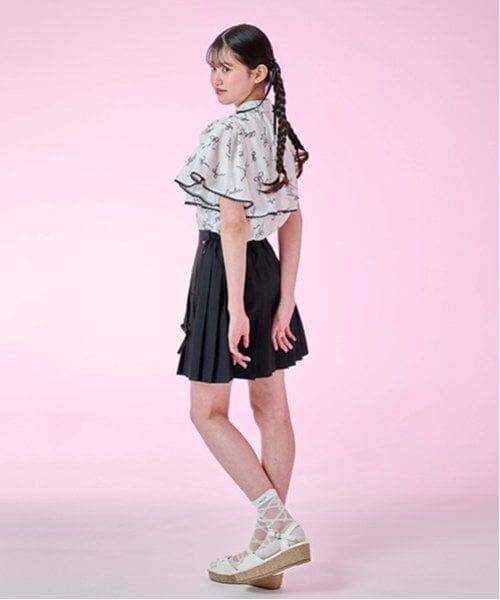 mezzo piano junior / メゾピアノジュニア ショート・ハーフ・半端丈パンツ | 【ニコ☆プチ掲載】レースアップリボン2段プリーツスカパン | 詳細23