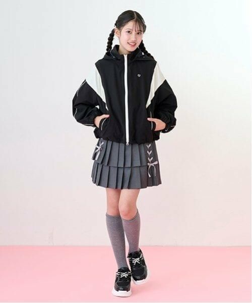 mezzo piano junior / メゾピアノジュニア ショート・ハーフ・半端丈パンツ | 【ニコ☆プチ掲載】レースアップリボン2段プリーツスカパン | 詳細6