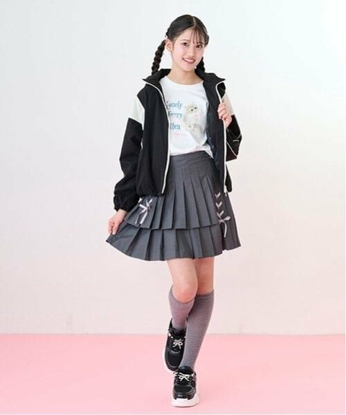 mezzo piano junior / メゾピアノジュニア ショート・ハーフ・半端丈パンツ | 【ニコ☆プチ掲載】レースアップリボン2段プリーツスカパン | 詳細7