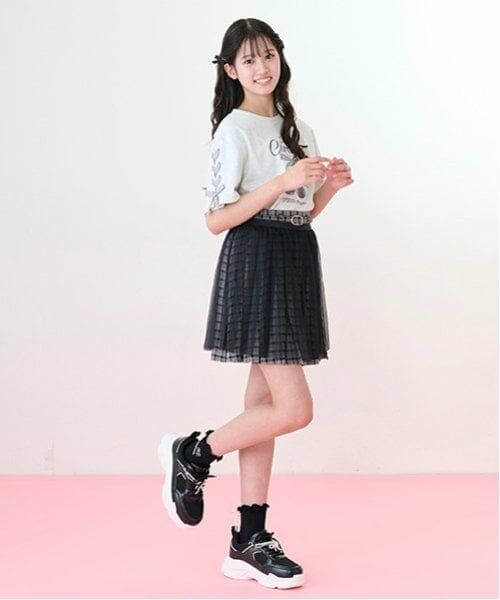 mezzo piano junior / メゾピアノジュニア ショート・ハーフ・半端丈パンツ | チェック柄ボックスプリーツスカパン&チュールスカートセット | 詳細11