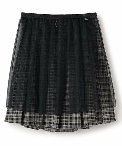 mezzo piano junior / メゾピアノジュニア ショート・ハーフ・半端丈パンツ | チェック柄ボックスプリーツスカパン&チュールスカートセット | 詳細15