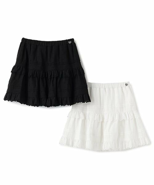 mezzo piano junior / メゾピアノジュニア ショート・ハーフ・半端丈パンツ | リボンレースティアードスカパン | 詳細1