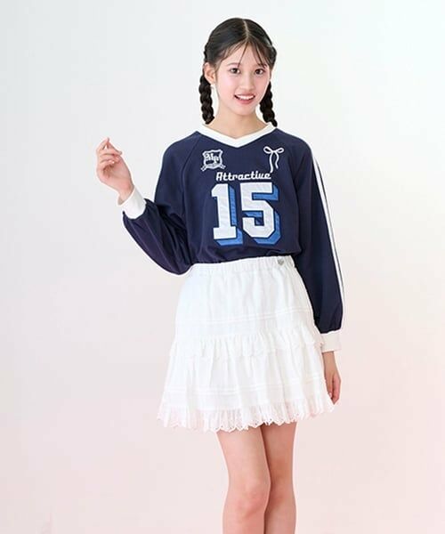 mezzo piano junior / メゾピアノジュニア ショート・ハーフ・半端丈パンツ | リボンレースティアードスカパン | 詳細10