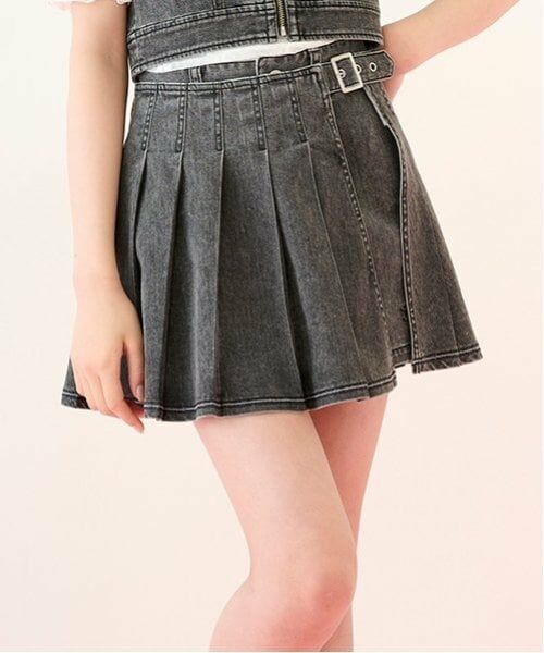 mezzo piano junior / メゾピアノジュニア ショート・ハーフ・半端丈パンツ | 【Cuugal掲載】ラッププリーツショートパンツ（2WAY)（黒）