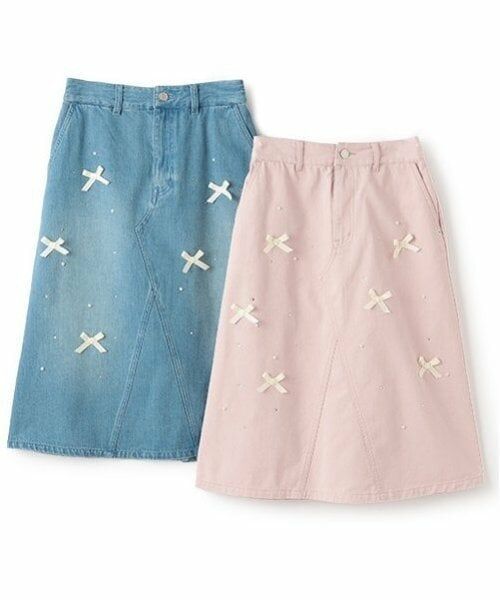 mezzo piano junior / メゾピアノジュニア ミニ・ひざ丈スカート | リボン×パール×ラインストーン ミディスカート | 詳細16