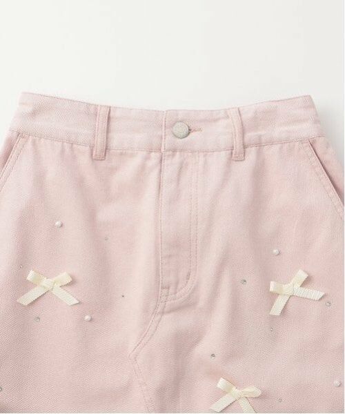 mezzo piano junior / メゾピアノジュニア ミニ・ひざ丈スカート | リボン×パール×ラインストーン ミディスカート | 詳細7