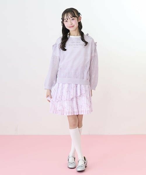 mezzo piano junior / メゾピアノジュニア ミニ・ひざ丈スカート | 【ニコ☆プチ・Cuugal掲載】ランダムプリーツスカート（ピンク）