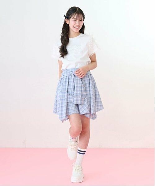 mezzo piano junior / メゾピアノジュニア ショート・ハーフ・半端丈パンツ | 結びシャツ風スカパン | 詳細5