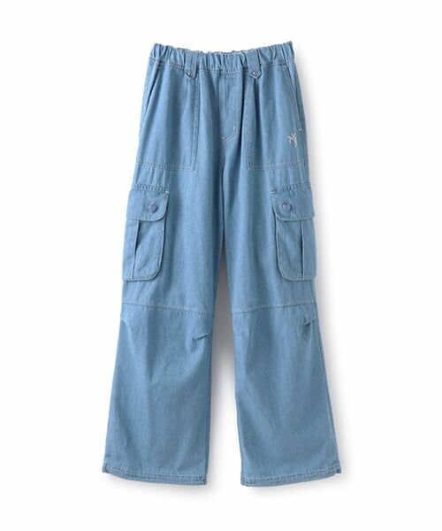 mezzo piano junior / メゾピアノジュニア その他パンツ | 【機能素材】ハートボタンポケット2WAYカーゴパンツ（ライト ブルー）