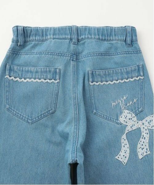 mezzo piano junior / メゾピアノジュニア その他パンツ | 【ニコ☆プチ掲載】レースアップリケ美脚ルーズストレートデニムパンツ | 詳細13