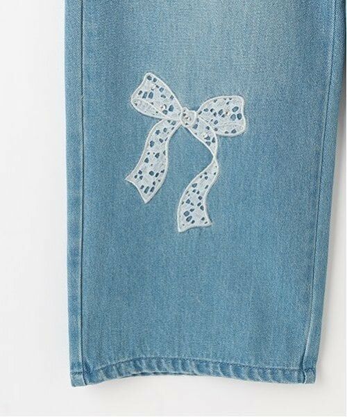 mezzo piano junior / メゾピアノジュニア その他パンツ | 【ニコ☆プチ掲載】レースアップリケ美脚ルーズストレートデニムパンツ | 詳細15