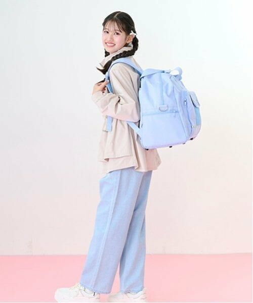 mezzo piano junior / メゾピアノジュニア その他パンツ | 【ニコ☆プチ掲載】レースアップリケ美脚ルーズストレートデニムパンツ | 詳細3