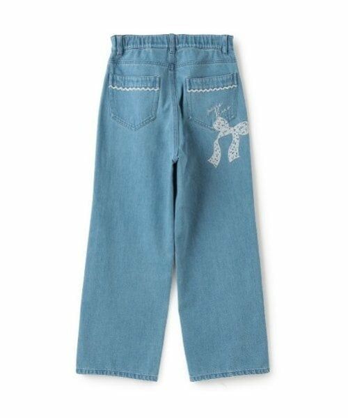 mezzo piano junior / メゾピアノジュニア その他パンツ | 【ニコ☆プチ掲載】レースアップリケ美脚ルーズストレートデニムパンツ | 詳細7