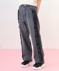 mezzo piano junior / メゾピアノジュニア その他パンツ | サイドフリルストレートデニムパンツ