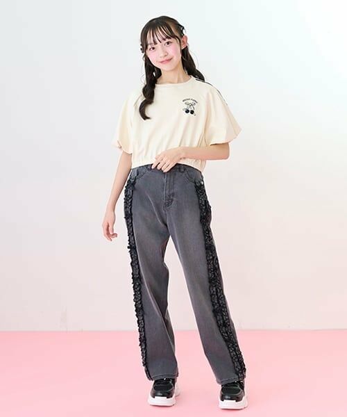 mezzo piano junior / メゾピアノジュニア その他パンツ | サイドフリルストレートデニムパンツ | 詳細13