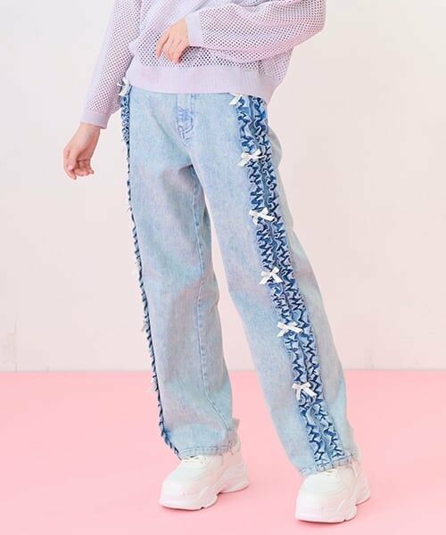 mezzo piano junior / メゾピアノジュニア その他パンツ | サイドフリルストレートデニムパンツ | 詳細17