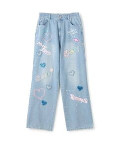 mezzo piano junior / メゾピアノジュニア その他パンツ | 復刻♪ デコラティブワイドデニムパンツ