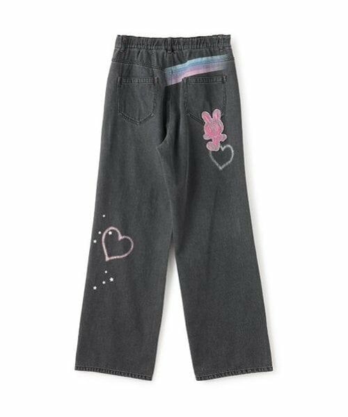 mezzo piano junior / メゾピアノジュニア その他パンツ | 復刻♪ デコラティブワイドデニムパンツ | 詳細1