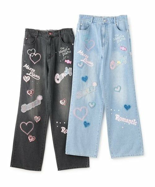 mezzo piano junior / メゾピアノジュニア その他パンツ | 復刻♪ デコラティブワイドデニムパンツ | 詳細10