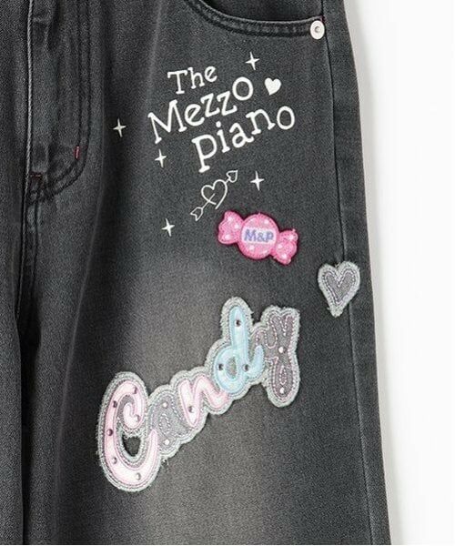 mezzo piano junior / メゾピアノジュニア その他パンツ | 復刻♪ デコラティブワイドデニムパンツ | 詳細4