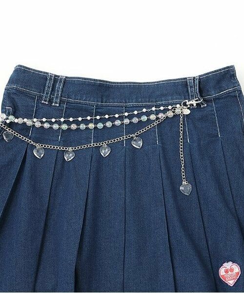 mezzo piano junior / メゾピアノジュニア ミニ・ひざ丈スカート | 復刻♪ ウォレットチェーン付きスカート＆パンツセット | 詳細3