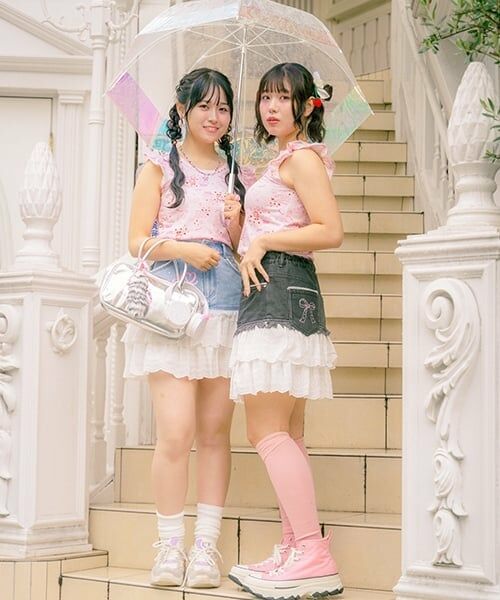 mezzo piano junior / メゾピアノジュニア ミニ・ひざ丈スカート | 復刻♪ デニム×レース Sweetスカート | 詳細15