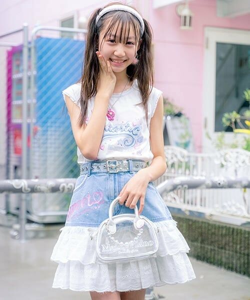 mezzo piano junior / メゾピアノジュニア ミニ・ひざ丈スカート | 復刻♪ デニム×レース Sweetスカート | 詳細20